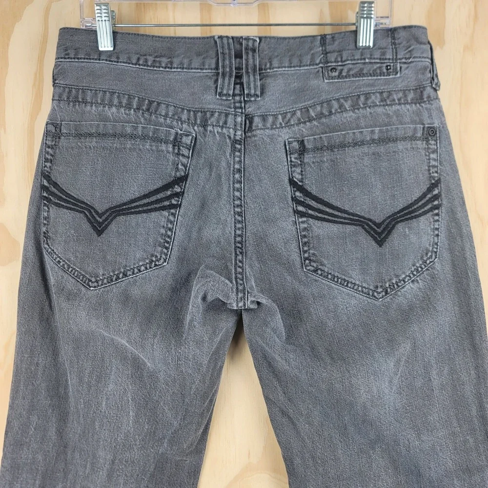 G BY GUESS Joey Low Bootcut Jeans Mens 34x28.5 Gray Denim Pants
